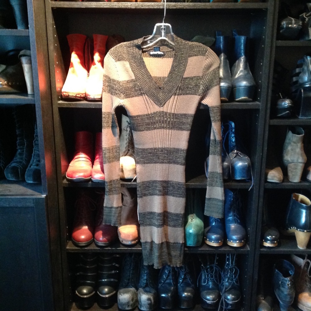 Olive knit dress